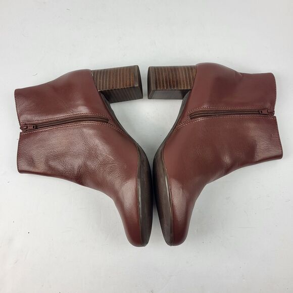 Marc Joseph New York Charles St Leather Ankle Bootie Reddish Brown Size 9 - Picture 9 of 12